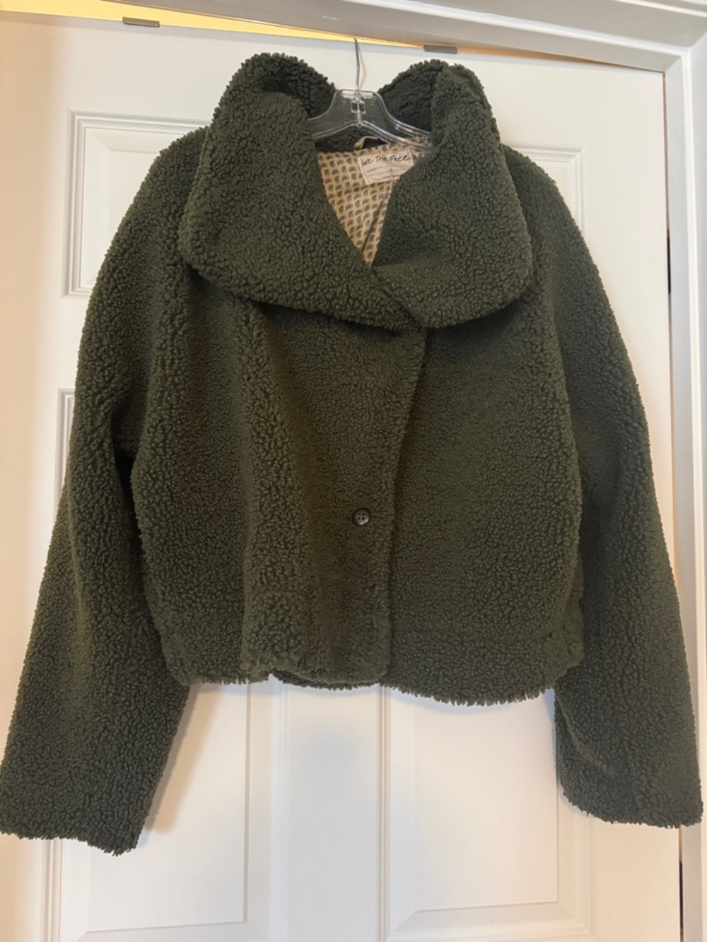 We The Free Olive Green Teddy Sherpa Jacket
